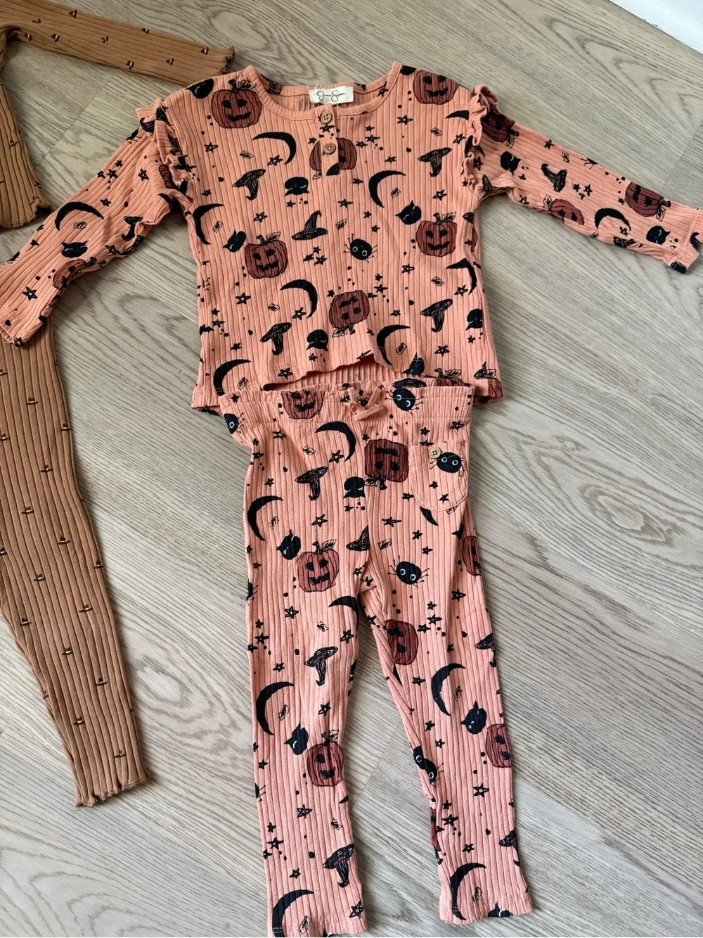Toddler Girl Halloween 🎃 Thanksgiving 🍁 Autumn Ribbed Outfits -Bundle of 3